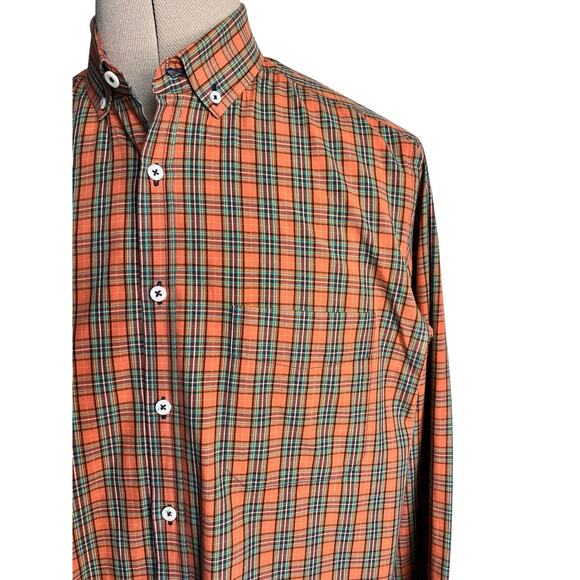 Billy Reid Plaid Men’s XL Cotton Button Up Long Sleeve Shirt Made In Italy‎ - Picture 6 of 11
